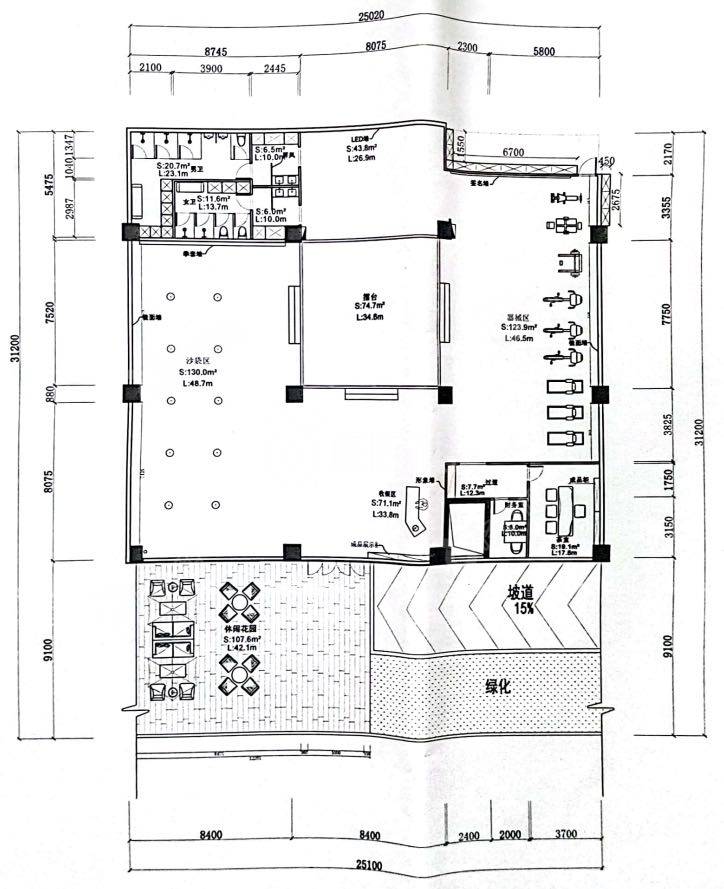 花园城数码大厦_685平_精装_户型图