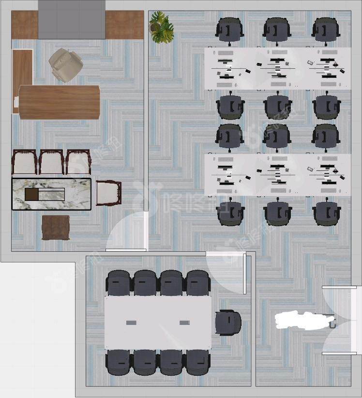 广州交易广场_132平_精装_户型图