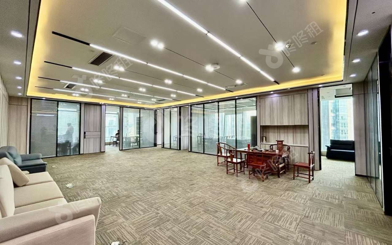 京基滨河时代_568平_定制装修_办公室开间