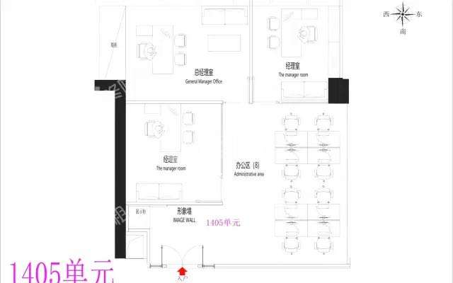 汉唐大厦_137平_精装_办公室隔间