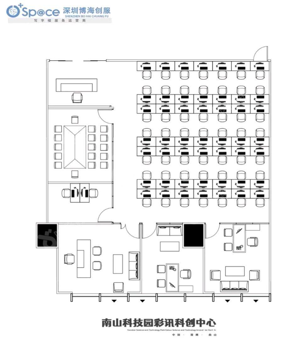 彩讯科技大厦_416平_精装_户型图
