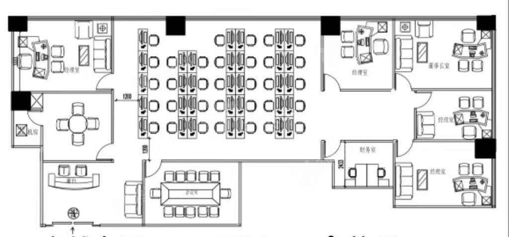 卓越大厦_535平_精装_户型图