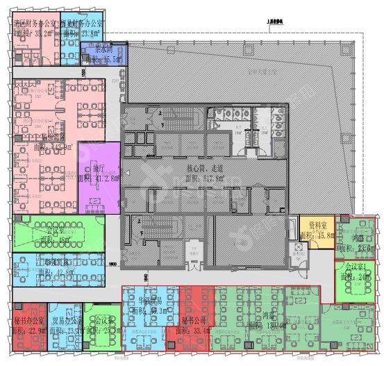 华强金融大厦_1410.61平_精装_户型图